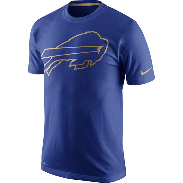 Men NFL Buffalo Bills Nike Royal Championship Drive Gold Collection Performance TShirt->nfl sweatshirts->Sports Accessory